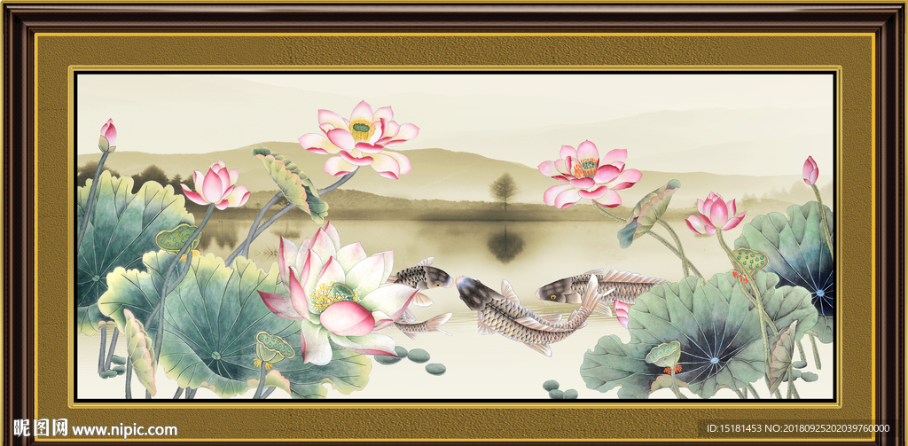 国画荷花
