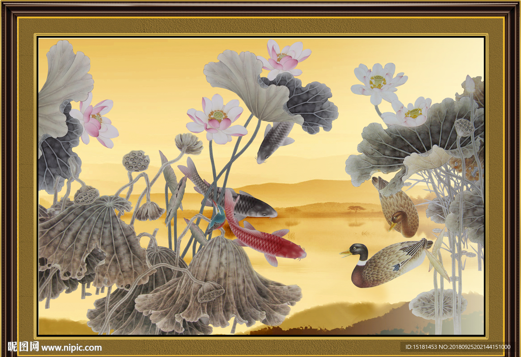 国画荷花