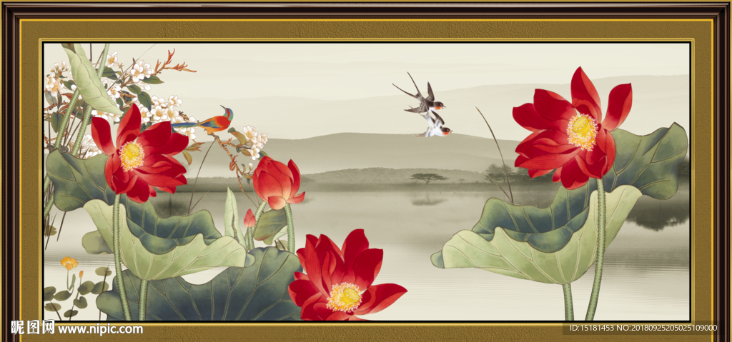国画荷花
