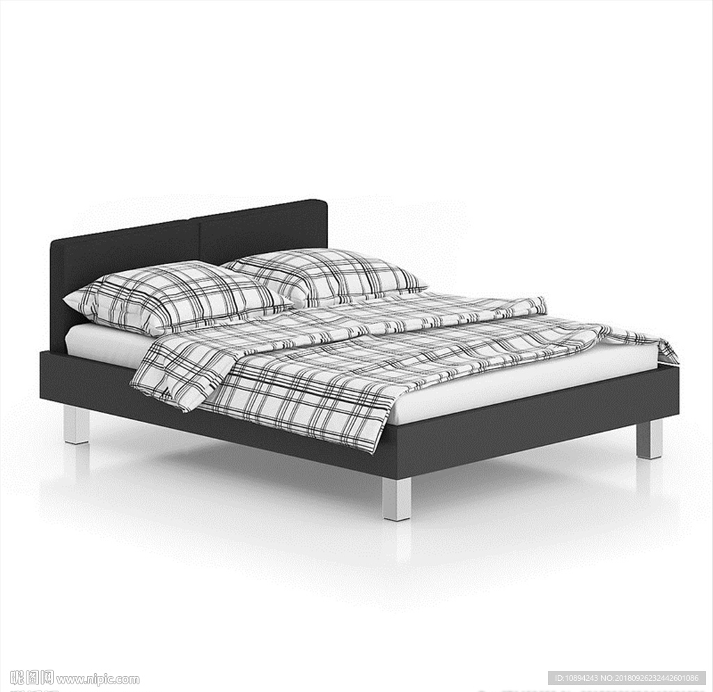 卧室家具模型 床模型 柜子模型