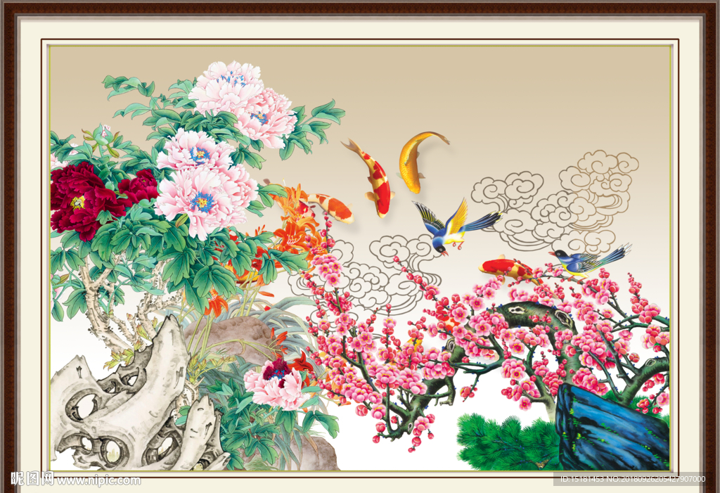 国画牡丹