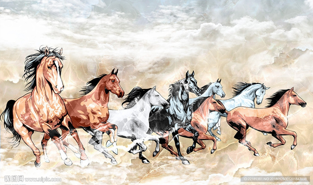 马到成功大理石背景墙