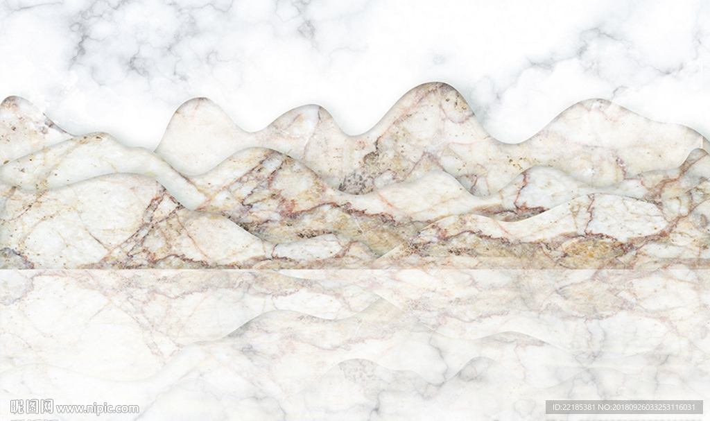 山水石纹电视背景墙