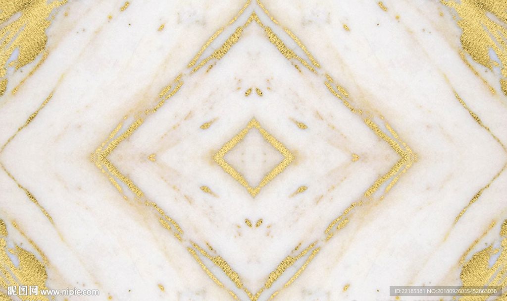 金色大理石纹理菱形背景墙