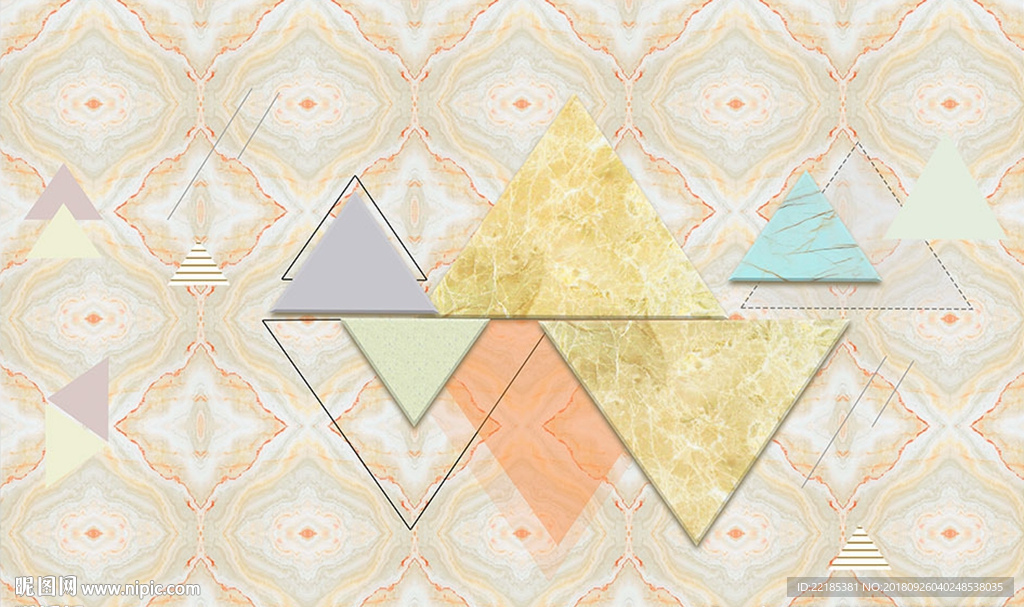 几何大理石现代电视背景墙