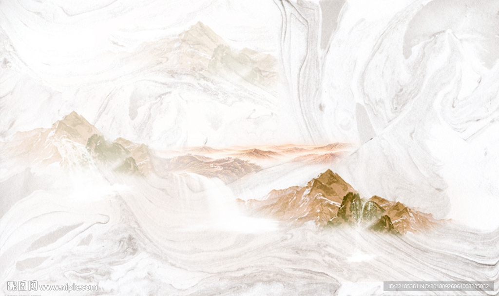 大理石纹山水背景墙
