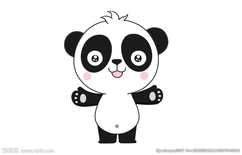 萌萌的小熊猫卡通设计