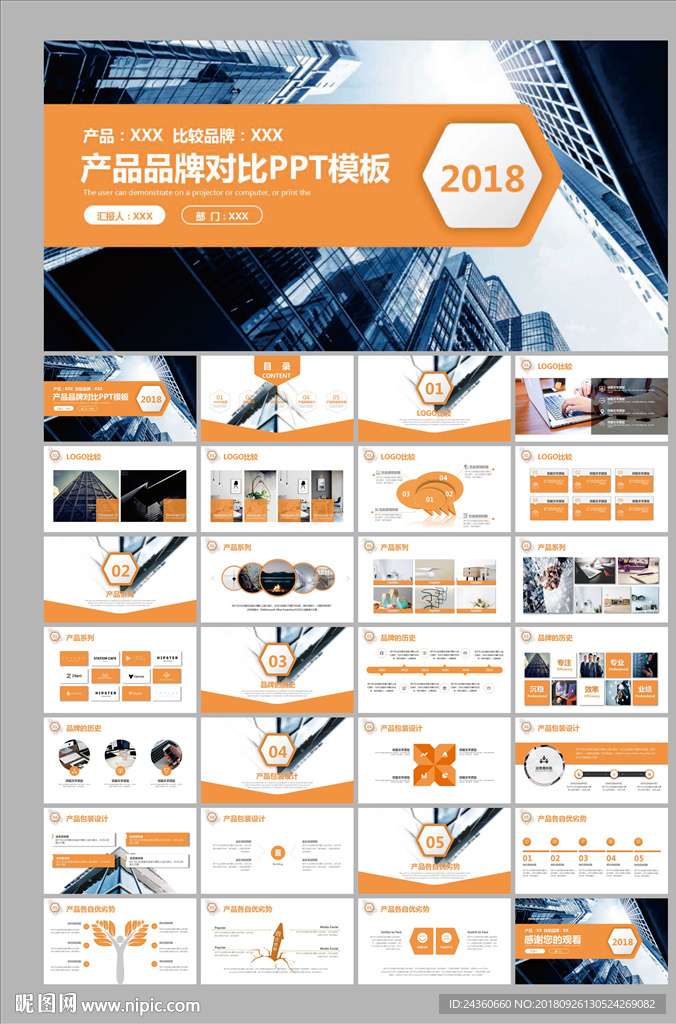 产品品牌对比PPT模板