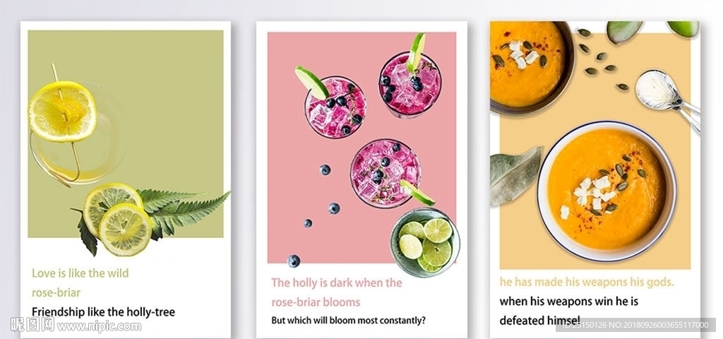 简约时尚餐饮类三联装饰画