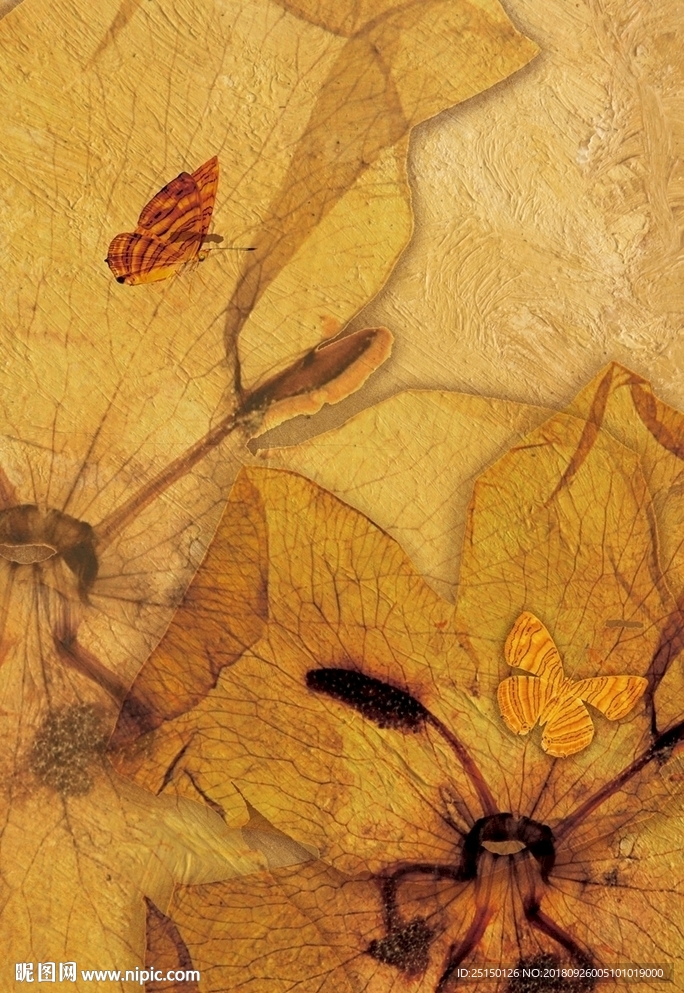 蝴蝶花卉艺术装饰画