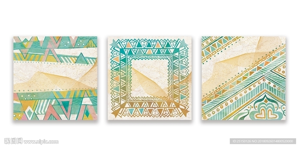 现代中式民族图案唐卡装饰画