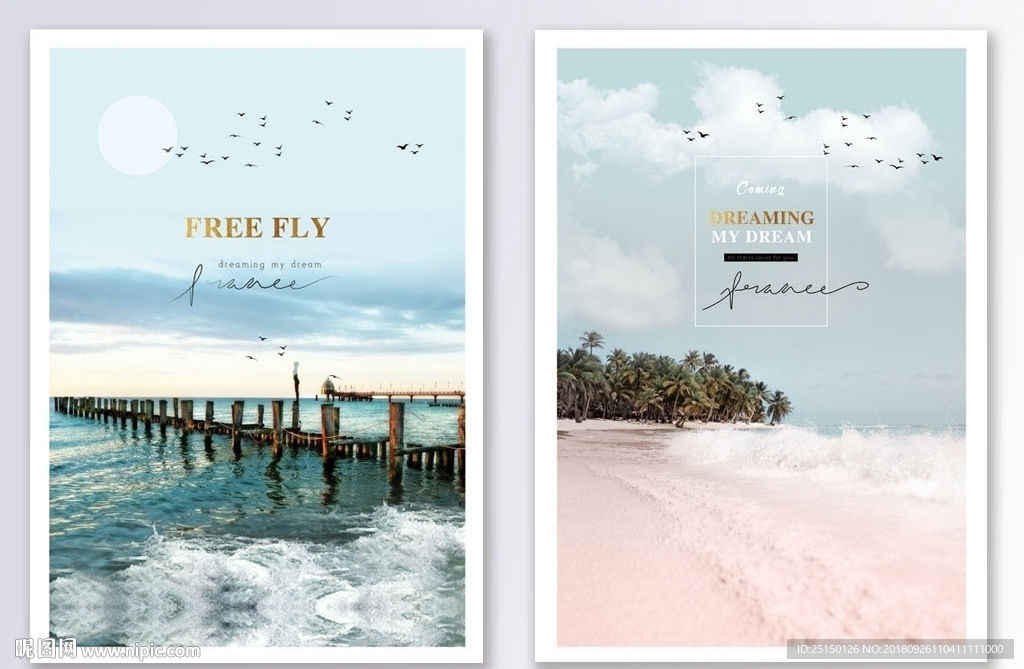 海边建筑风景装饰画