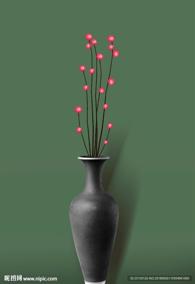 北欧简约红球花装饰画