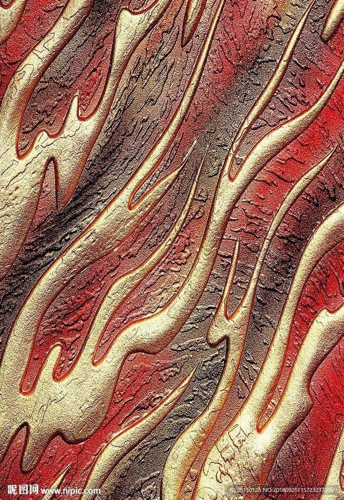 古典优雅金色火焰装饰画