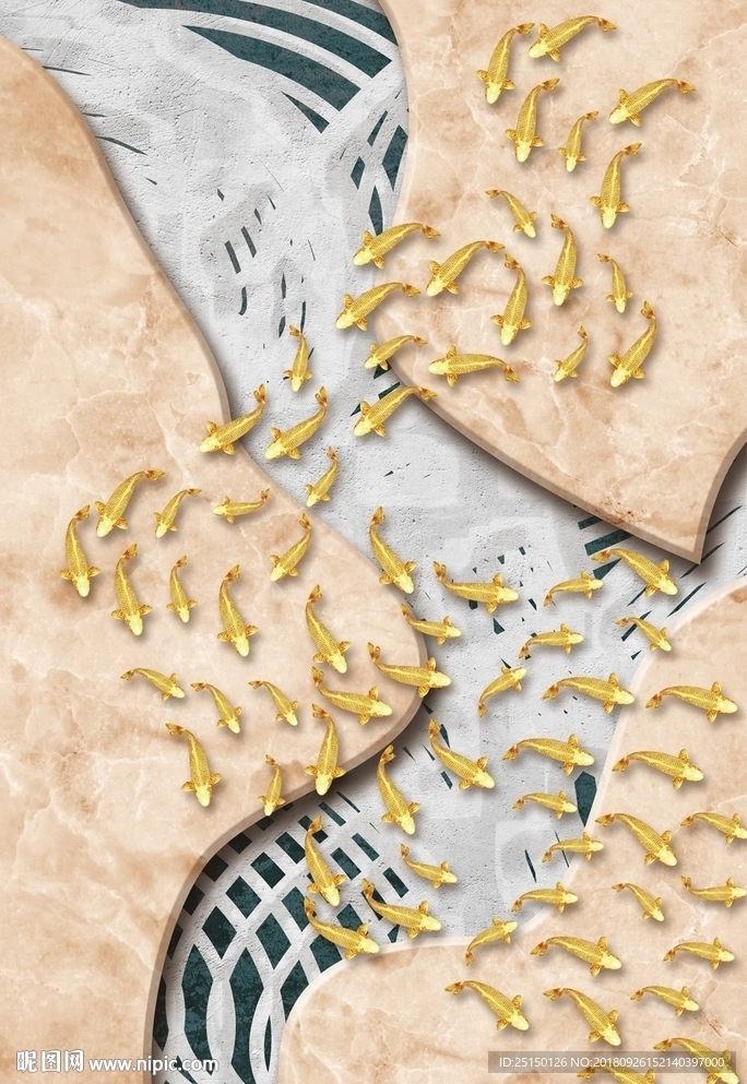 创意金鱼招财装饰画