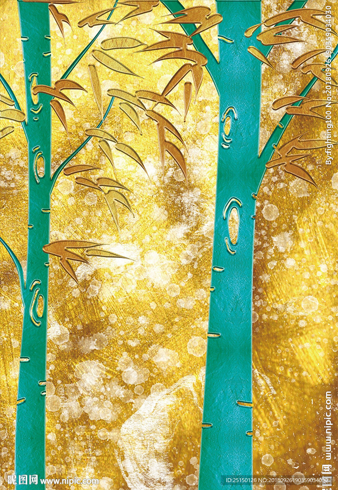 简约丛林树林质感装饰画