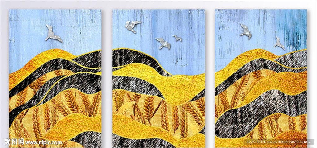 简约风抽象金山装饰画