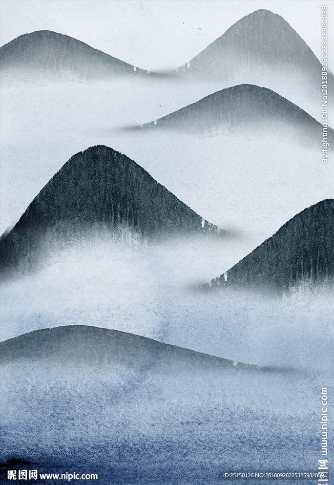 抽象风景山水色彩艺术装饰画