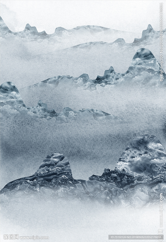 抽象山水风景云海装饰画