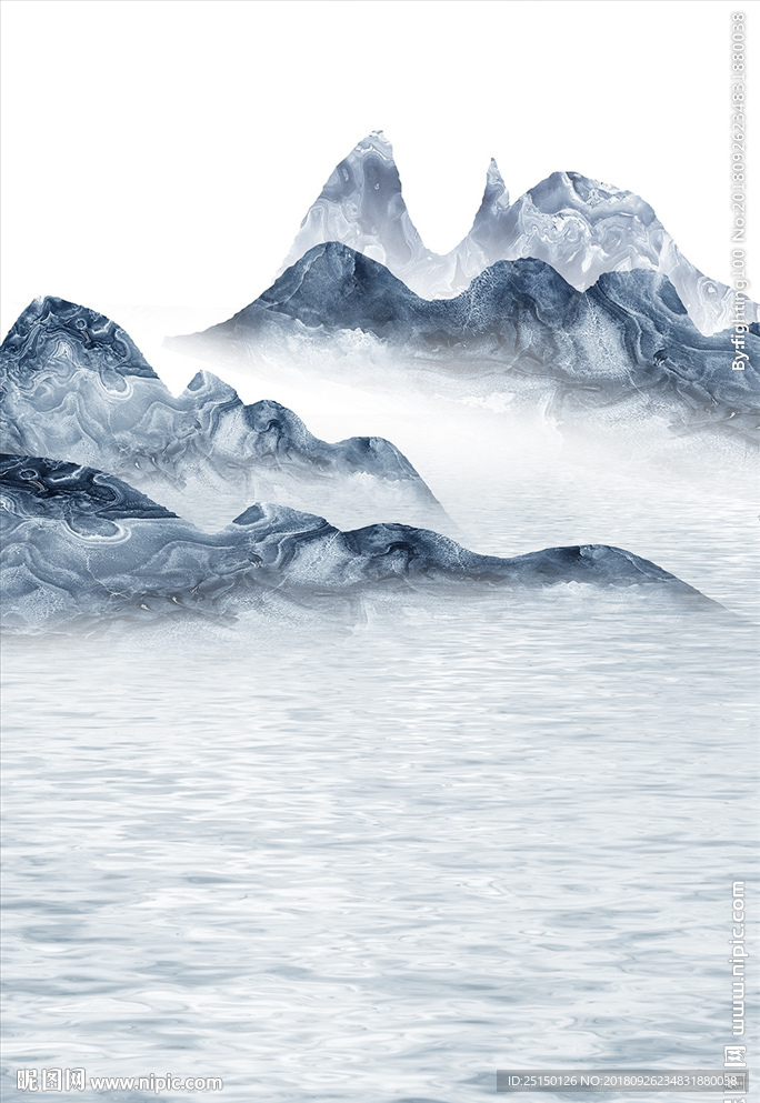 抽象石纹山水无框画