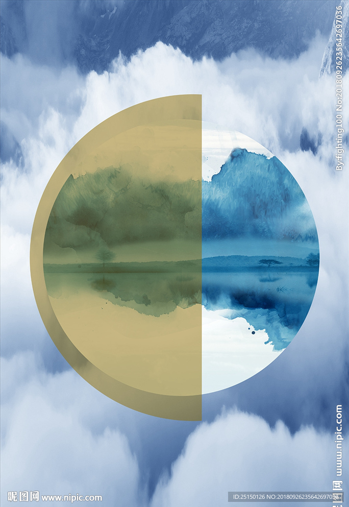 蓝色抽象艺术装饰画