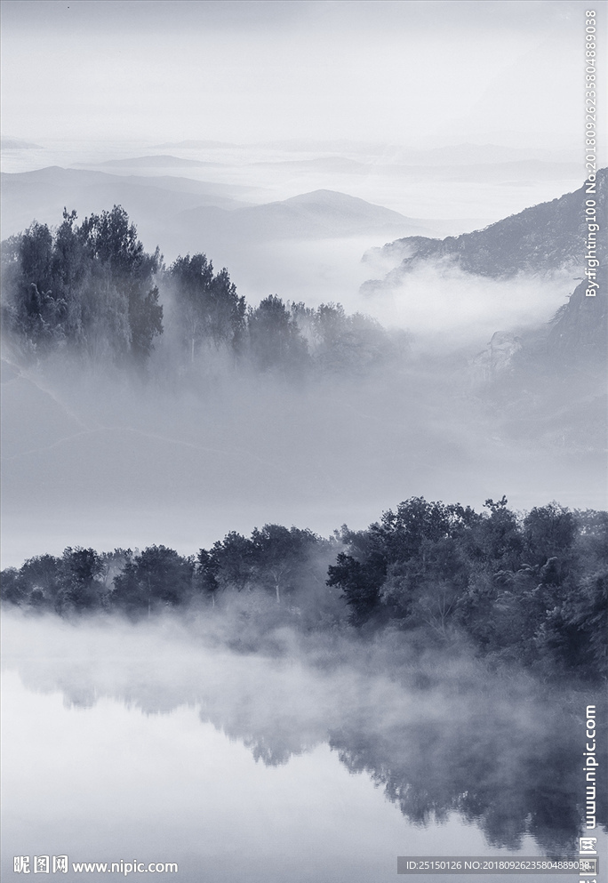 山水风景抽象艺术装饰画