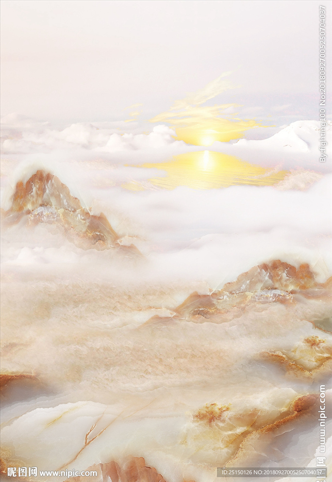 中式石纹山水装饰画