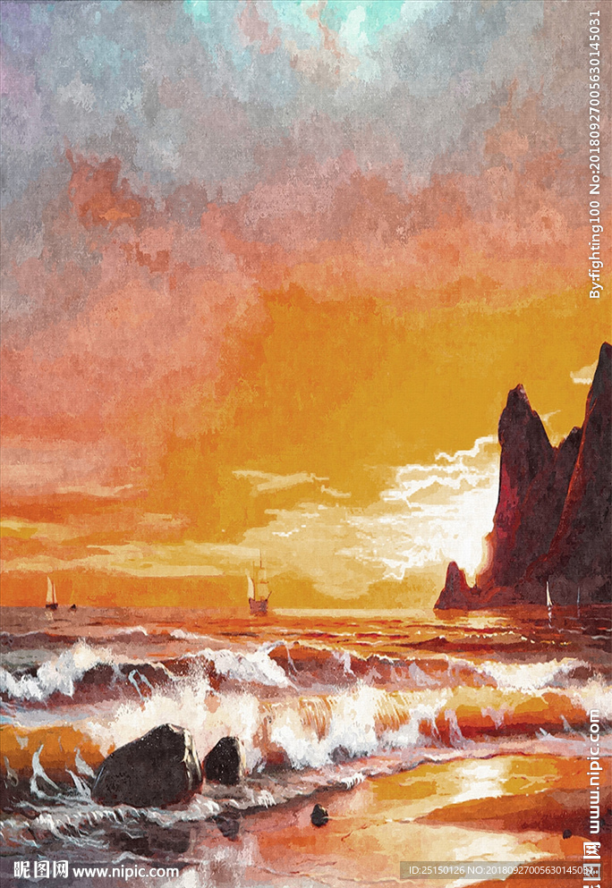 海边风景装饰画