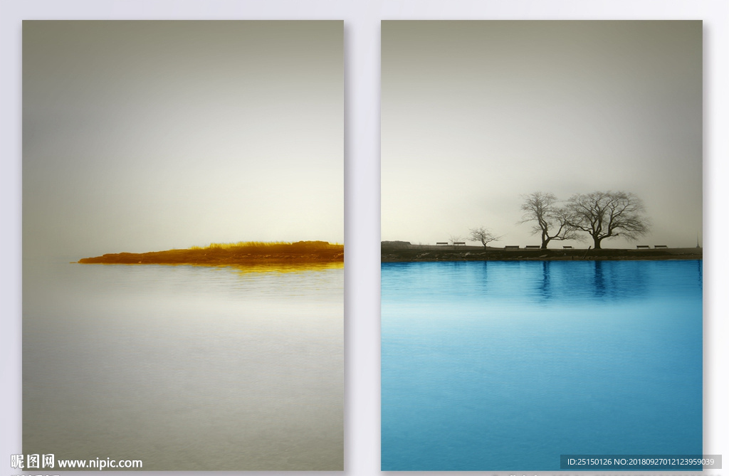 自然风景色彩组合装饰画