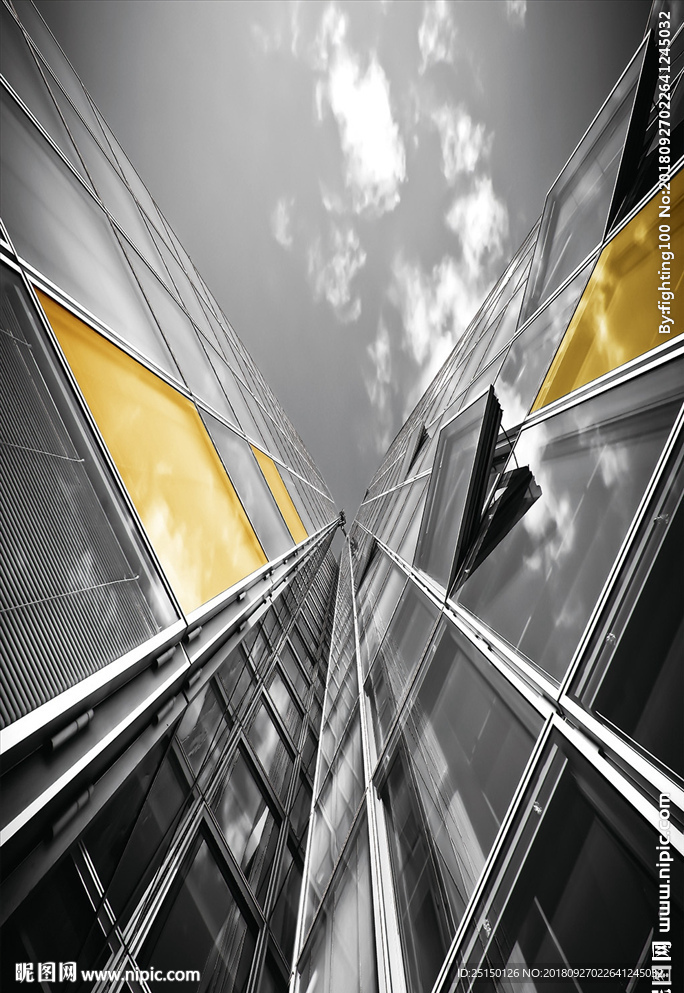 色彩对比组合建筑装饰画