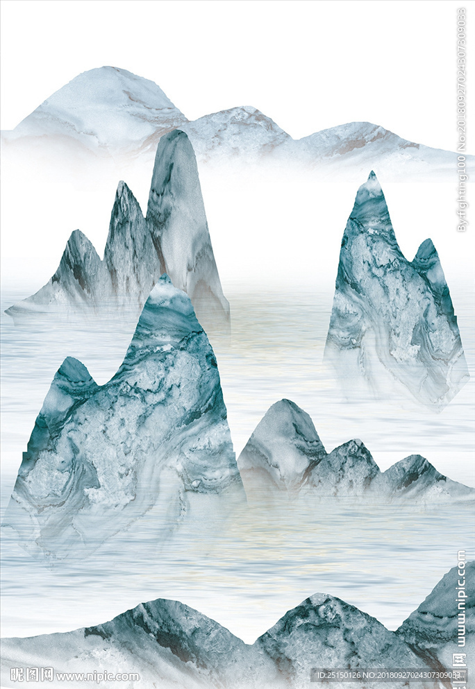 抽象图案印象山水装饰画