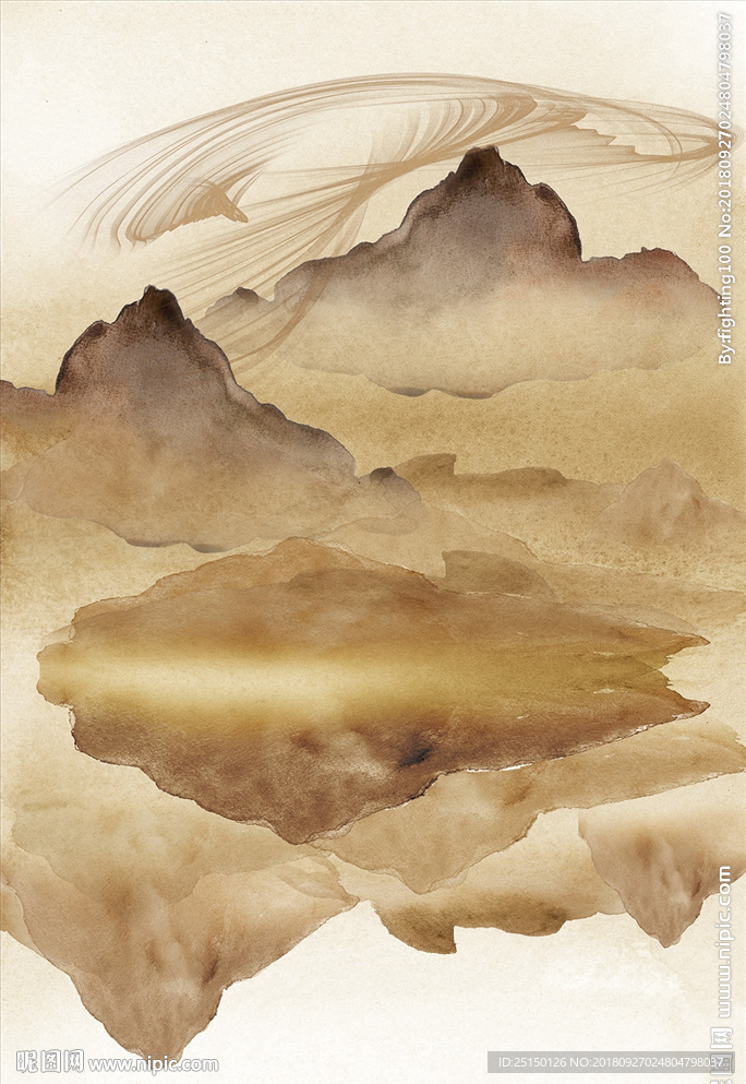 抽象色彩山水风景装饰画