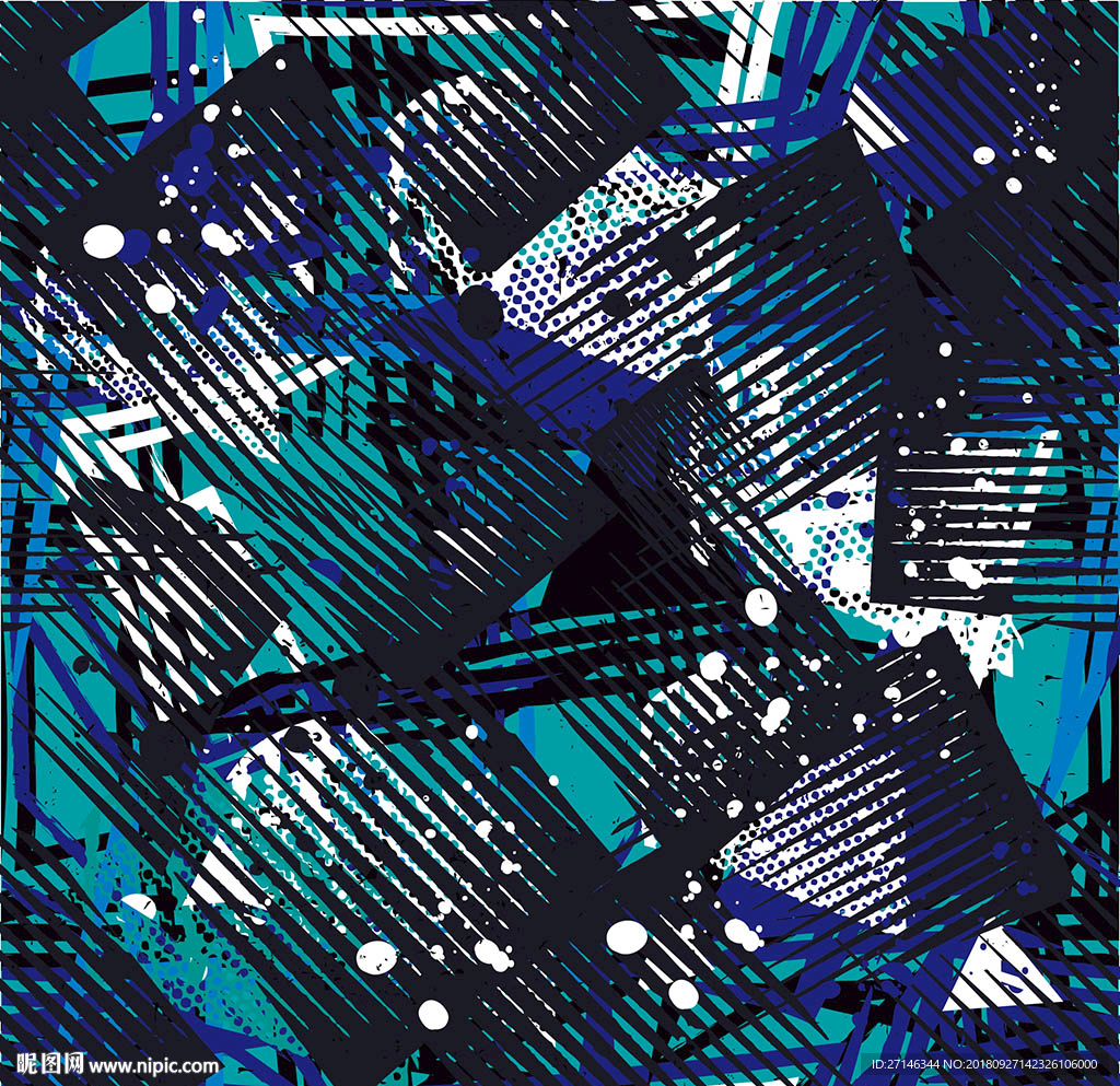 抽象涂鸦矢量无缝图案