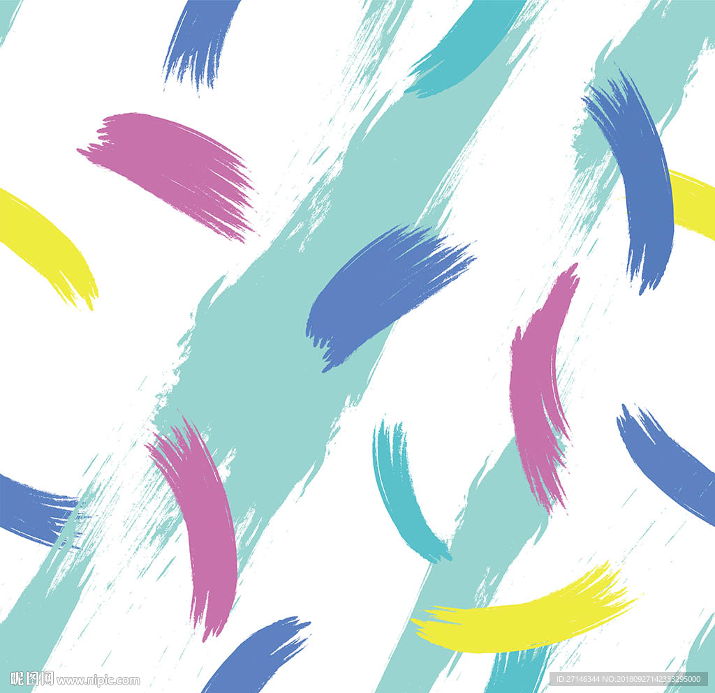 简约涂鸦笔触矢量无缝图案