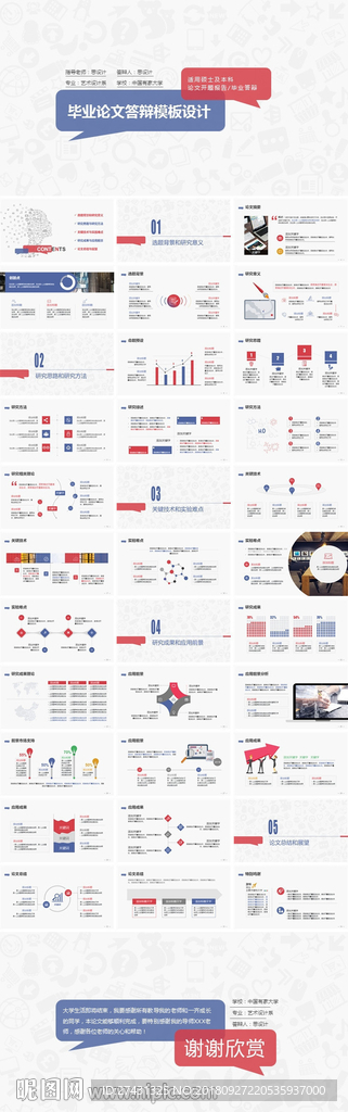通用毕业答辩课题设计PPT模板