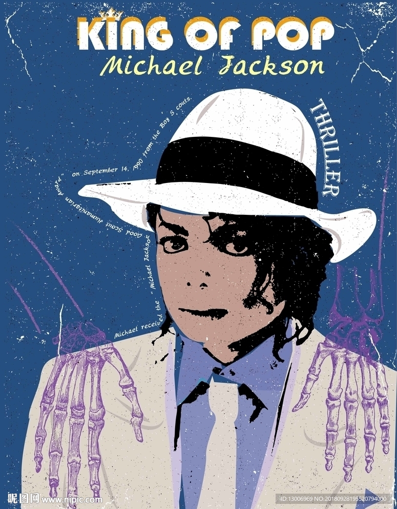 波普风迈克杰克逊海报设计