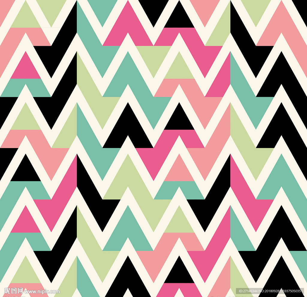 立体几何抽象印花图案