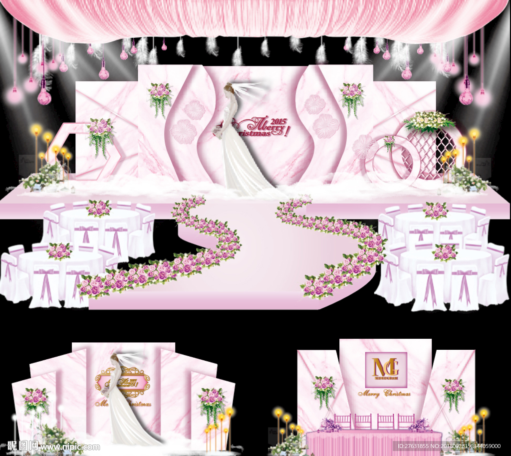 粉色大理石主题婚礼