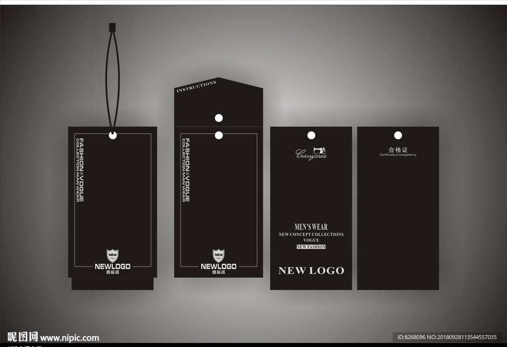 黑色男装时尚吊牌