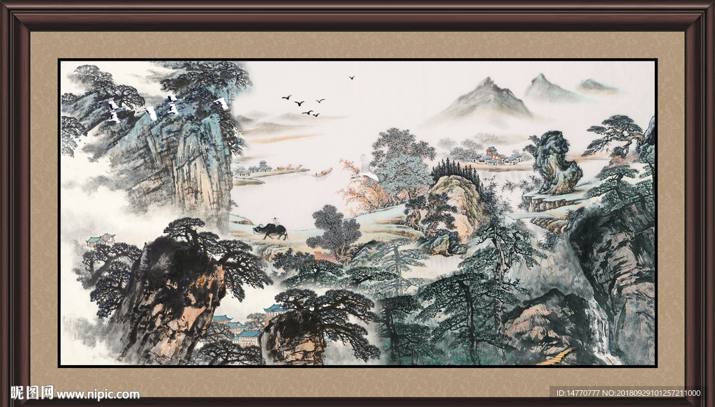桂林山水国画