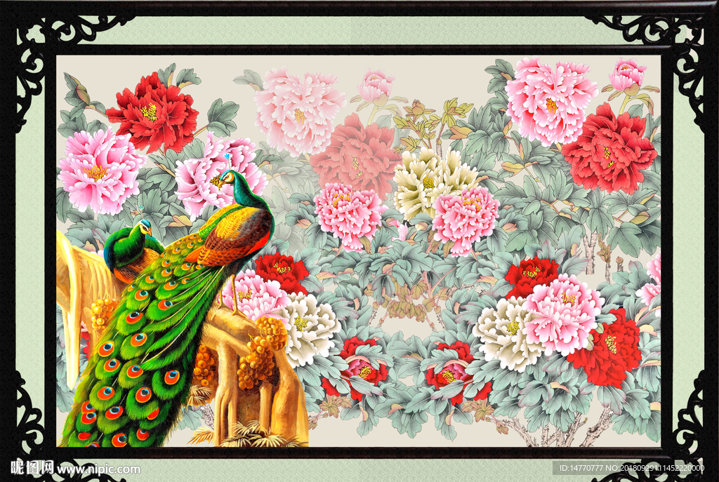 孔雀图 白鸟朝凤