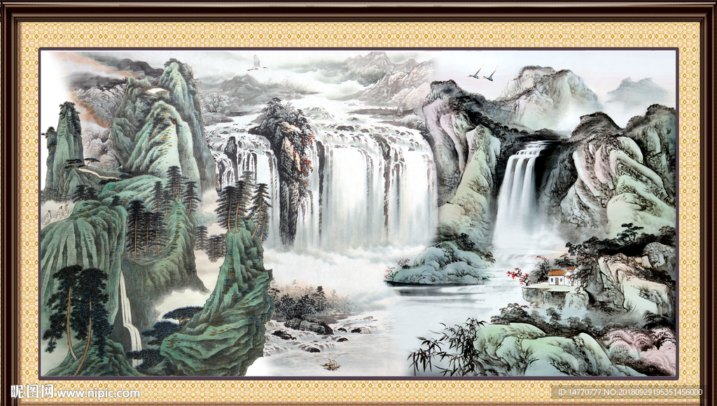 新中式山水画 国画山水图
