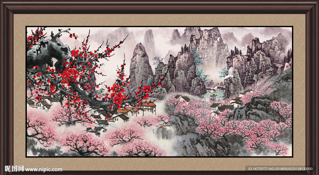 红梅报喜 咏梅 梅花国画
