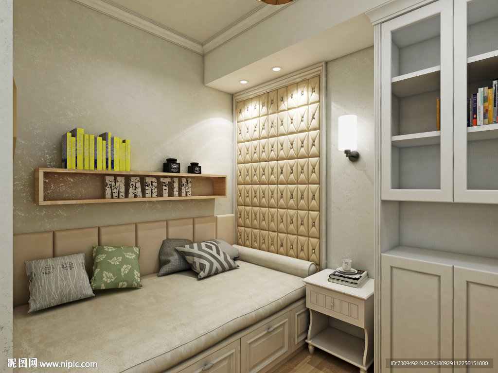 简欧风格家居书房卧室装修效果图