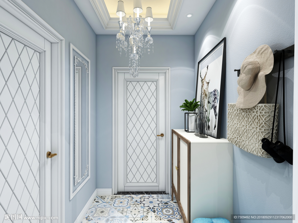 简欧家居客厅玄关装饰效果