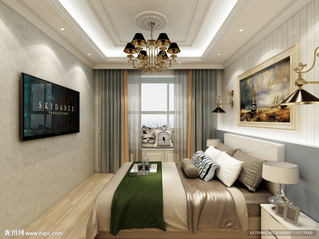 简欧风格卧室装修效果图