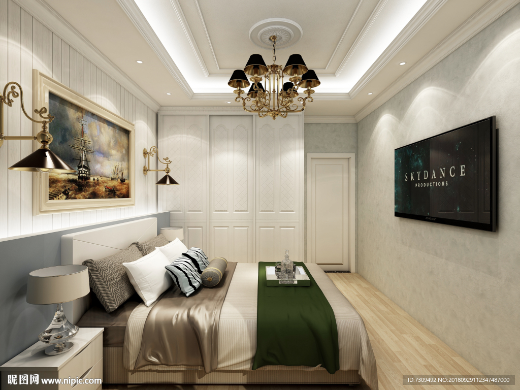 简欧风格家居主人房装修效果图