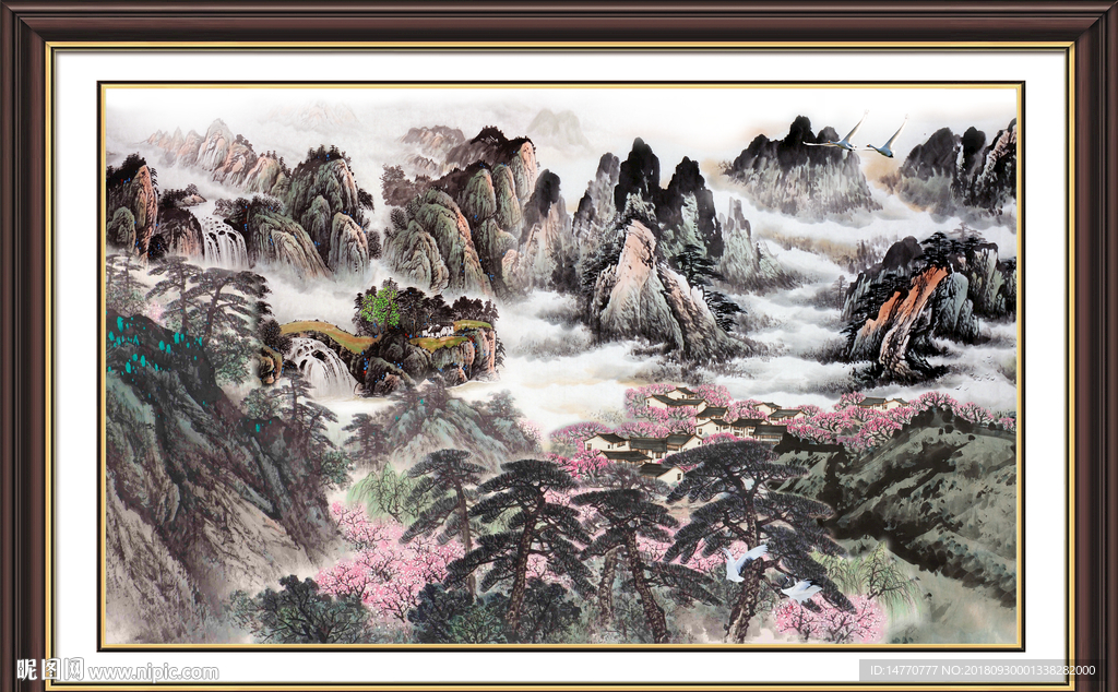 泼墨山水画 山水国画