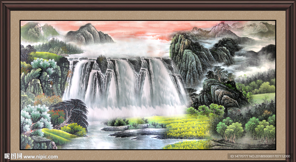 新中式山水画 国画山水图