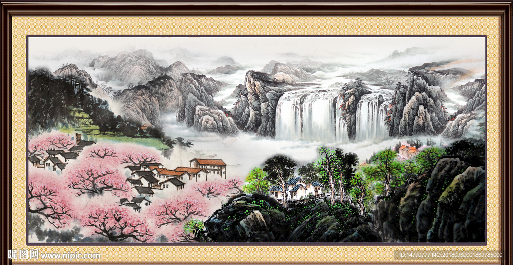 新中式山水画 国画山水图